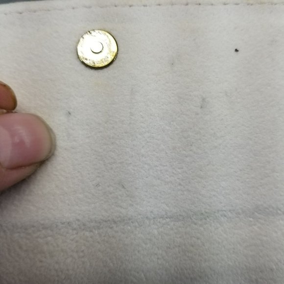 Tory Burch Triangle Eyeglass Case Orange Faux Leather With Cleaning Cloth - Picture 10 of 13